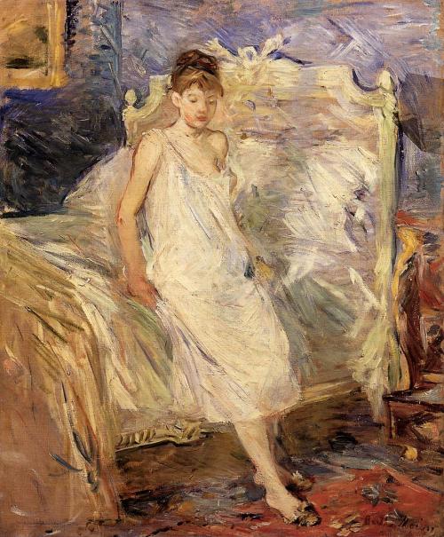 artist-morisot: Getting Up, 1886, Berthe MorisotMedium: oil,canvas