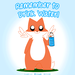 dailyskyfox: Today I’m trying to be more healthy! Starting with drinking more water!  You should drink water too! :D  —————————————————————————————— Support the little Skyfox on Patreon!  *drinking