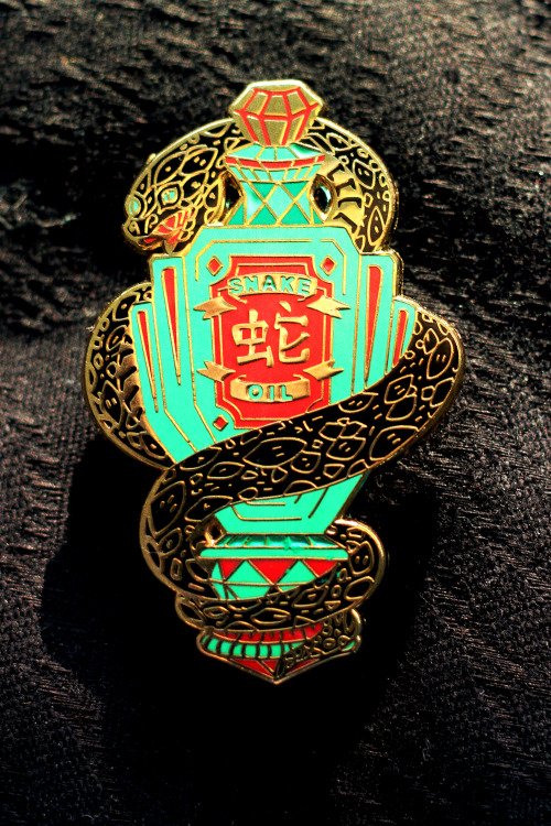 byz-antium: Snake Oil | Hard Enamel Lapel Pin | Gold Plated[Gold plated, hard enamel, 50mm/2” tall, 