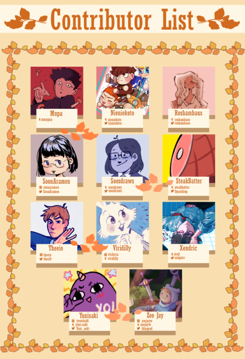 mp100fallfashionzine:  The Fall Fashion Contributor List   The full list of contributors for the Fal