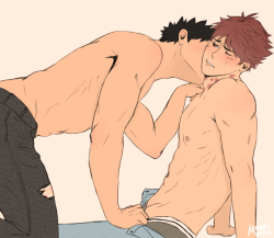 moonmints:  More Oikawa with a sensitive neck and Iwa taking full advantage of it 