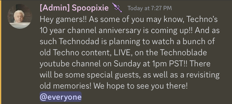 technodad is gonna react to some dream smp lore, watch the stream : r/ Technoblade