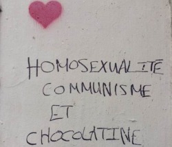 lazuli43: paris-is-living:  Paris, France “Communism, homosexuality and chocolate bread”   