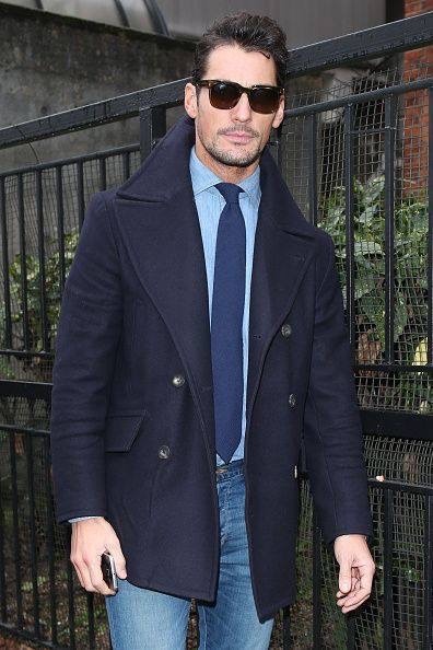 officialdavidgandy:  Day One - LCM AW16 - For his Day One daytime outfit, David Gandy chose a more casual, yet sophisticated look wearing perfectly fitting faded blue jeans by Lucky Brand, navy pea coat from Private White VC and shoes from David Preston