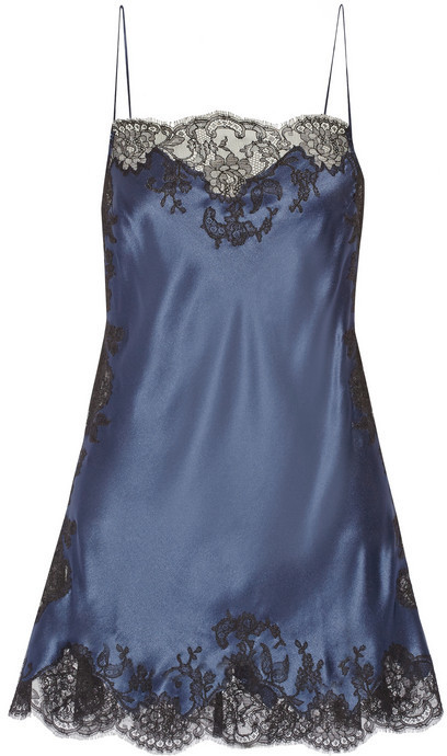 Carine Gilson Lace-trimmed silk-satin chemise 