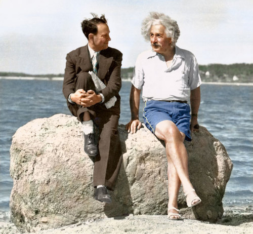 madlori:  heliumtaxihometome:  20 Historic Black and White Photos Colorized  Mmmmm.  Tesla.  I appreciate this because of reasons. But is no one going to mention Einstein’s little ankle-strap grandma-sandals?