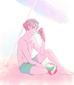 aoikawa:    [fullview here]   —   every single time i open neko atsume the one cat i named after this loser is chilling under the new fairytale parasol so here, have a pastel summer Oiks pls take him away from me i’m weAK 