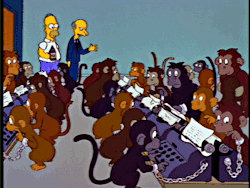 canwehaveapooldad: This is a thousand monkeys working at a thousand typewriters. Soon they’ll have written the greatest novel known to man.