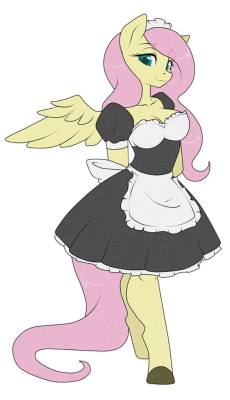 madame-fluttershy:  Fluttershy Maid - by Sugarcup