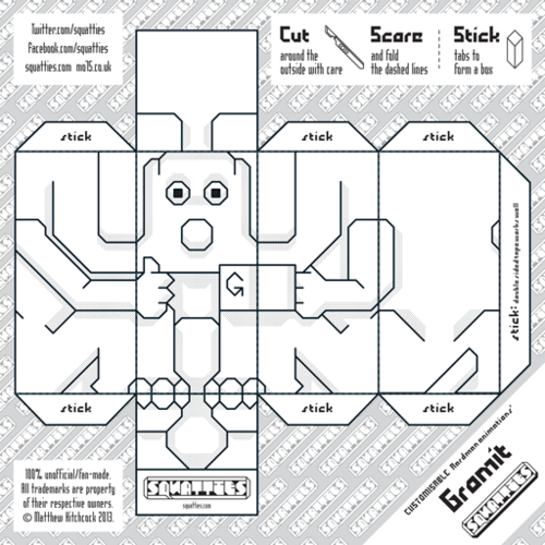 customisable Gromit paper toy template