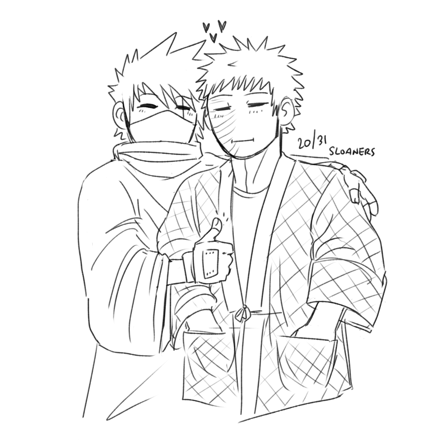 just the hokage and his war criminal husband  ---- kakaobi doodle advent  (20 of 31)