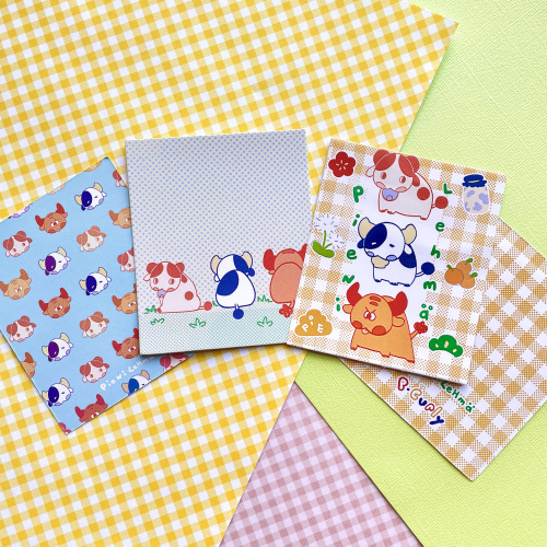 3 Little Cow &ldquo;Pieni Lehmä&rdquo; Mini Notebooks, Sticker sheet and washi are now available on 