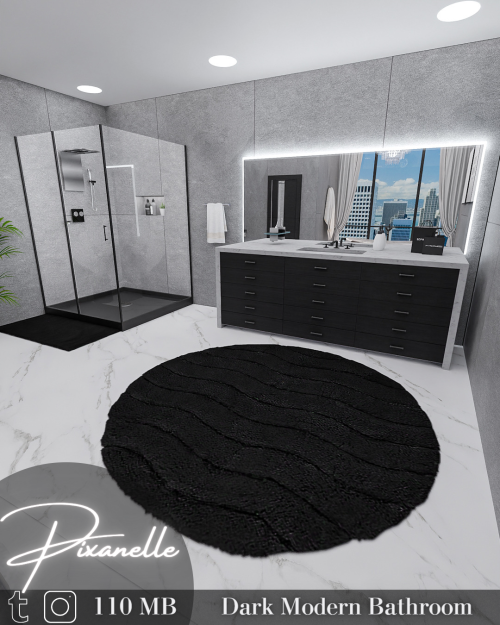 Dark Modern BathroomHey babies! Here’s a new bathroom I’ve been working on. I hope you all enjoy i