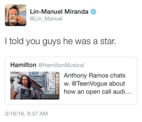 linmanuel:not-angiee:I’M NOT CRYING YOU’RE CRYING. Told y’all.