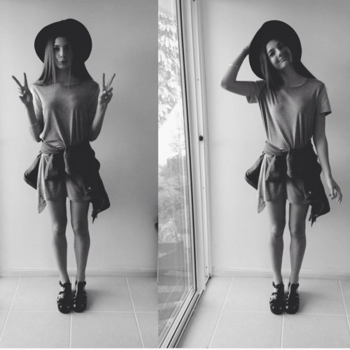 neonreef:  the other days ootd in b&w, glassons hat. sportsgirl jacket, staple dress and windsorsmith lily pads x 