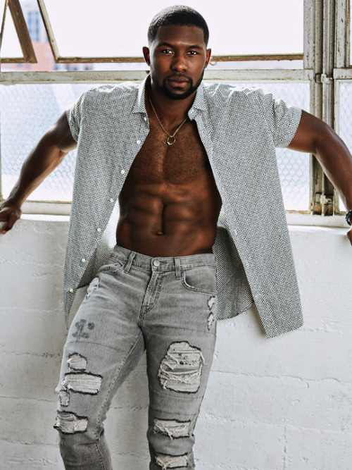 flawlessgentlemen: Trevante Rhodes photographed by Erik Umphery for Essence (2016)