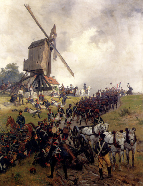 fapoleon-bonerparte:The Battle of Waterloo- Ernest Crofts