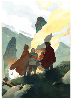 celialowenthal:  Figured I should finally post this! My fall thesis work, finished up in early December: I did book illustrations for Gísla Saga! It’s an Icelandic saga, written probably in the 13th century but chronicling events that supposedly took