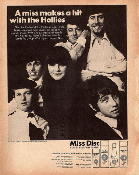 The Hollies / Miss Disc ad. 1966 (Voices of East Anglia: Rock in Trade - Musicians