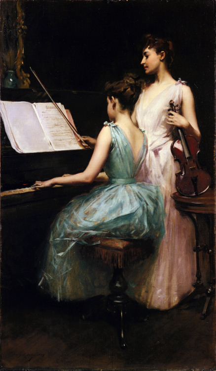 “The Sonata” by Irving Ramsey Wiles, 1889
