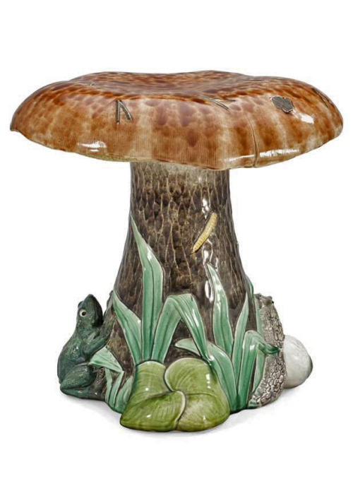 Gustavsberg Garden stool, 1897. Glazed flintware. Gustavsbergs porslinsfabrik, Sweden. Via Bukowskis