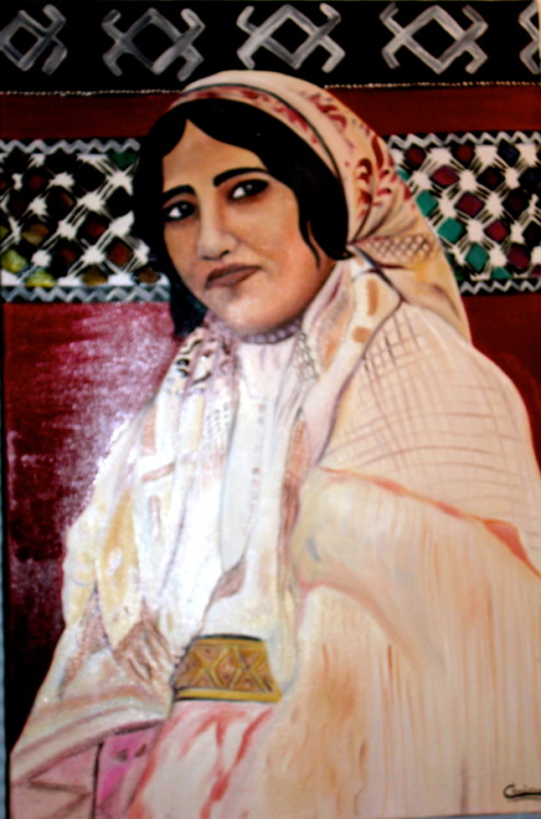 dynamicafrica:Moroccan Amazigh artist Chama Mechtaly uses her artistic gift to channel and pay homag