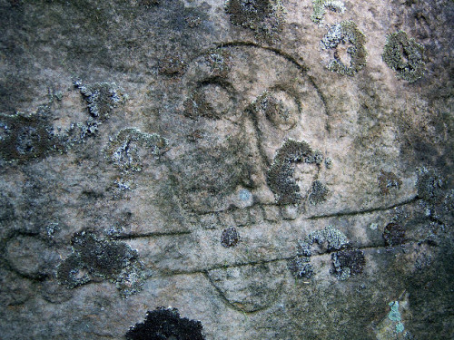 Skulls &amp; skeletons on grave markers in various centrally located Scottish cemeteries.