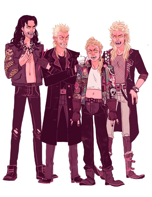 digamelon:The Lost Boys Line-Up by Sara Kipin / TumblrSleep All Day. Party All Night.Never Grow Old.