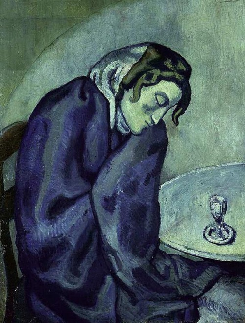 Pablo Picasso - Dozing Drinker (1902) - As I write you before, Picasso’s blue period started i