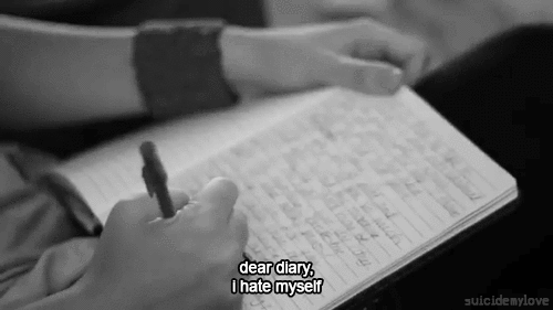 Dear diary, I hate myself | via Tumblr on We Heart It. https://weheartit.com/entry/76878262/via/XandraRobin