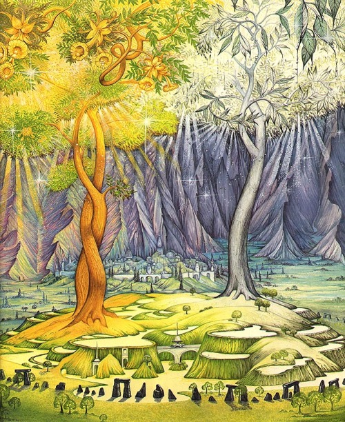 artsytoad:Roger &amp; Linda Garland, The Two Trees of Valinor www.artsytoad.tumblr.com