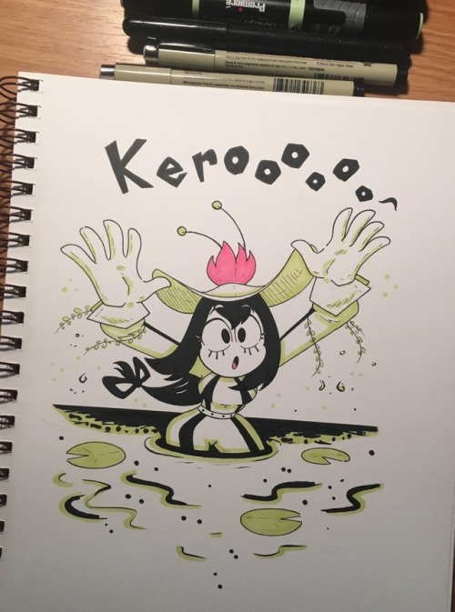 redphlannel:Inktober 2017 #5: FrogTsuyu’s best impression of a super spooky swamp monster.