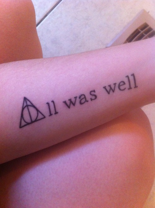 fuckyeahharrypottertattoos:  I’ve always loved Harry Potter. The series got me