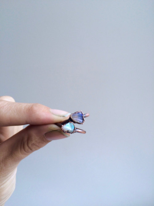 culturenlifestyle:  Exquisite Raw Crystal and Electroformed Mineral Rings by Jessica Kramer American