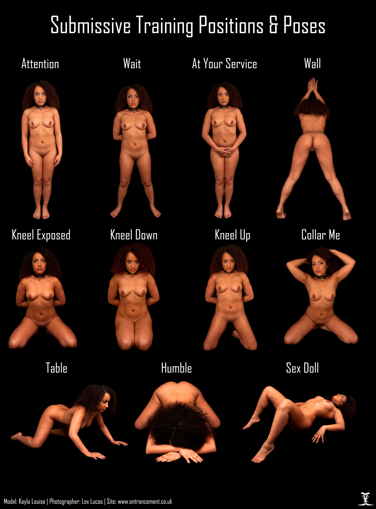 hypnodolls:  Kayla Louise at www.entrancement.co.uk I found a submissive pose chart