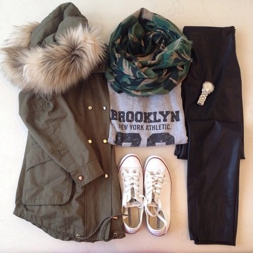 noxiously: Faux Fur Hooded Drawstring Pockets Coat on sheinside.