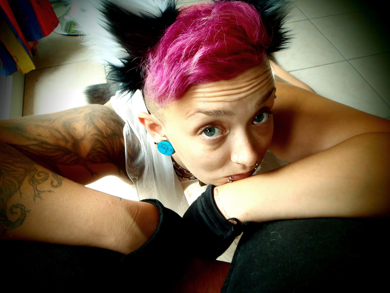 propertyofboss:  Cheeky pink haired fox I am ;) All rights reserved please leave