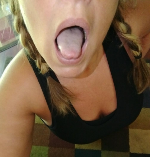 wifewantsbd:  hypnoeyes9:  Tongues out Thursday I’m waiting 😈 @wifewantsbd💋  Oooooh my! I’m sure there will be no shortage of offers there! I’m loving the braids and sexy cleavage, too!! Thank you for sharing! 🔥💋  💋  Need….