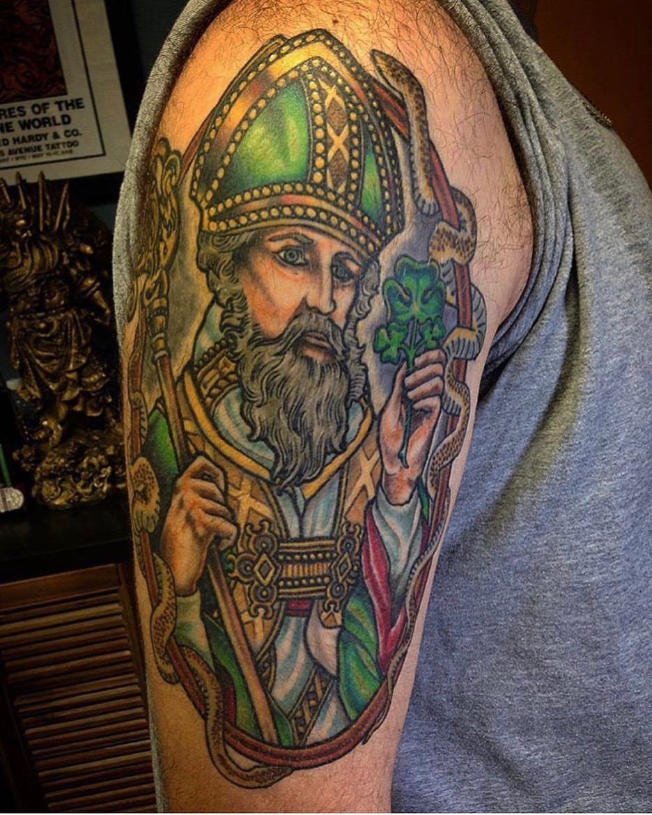 St Patrick by Cole Crawford TattooNOW