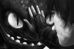 dreamsoffools:   You can trust me, bud.  I don’t think I’ve ever painted in black and white before! It’s quite fun, but I do miss my colours &lt;3