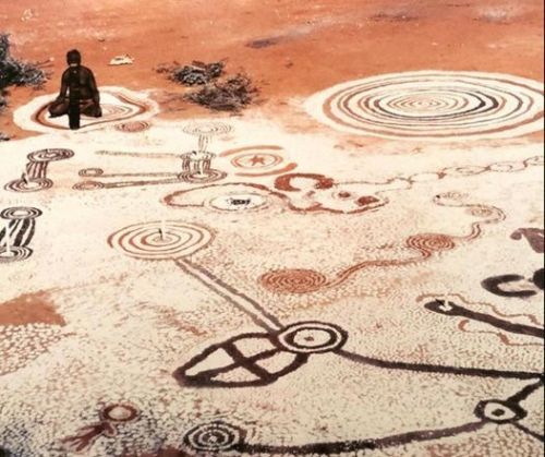 newguineatribalart:Aboriginal sand painting