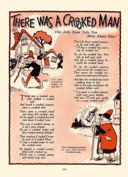 There Was a Crooked Man (Nursery Rhyme) from Rainbow Annual(1956). May originate from the history of