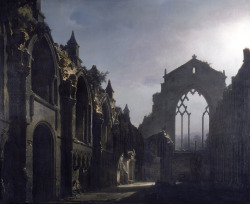 lionofchaeronea:The Ruins of Holyrood Chapel, Louis Daguerre, ca. 1824