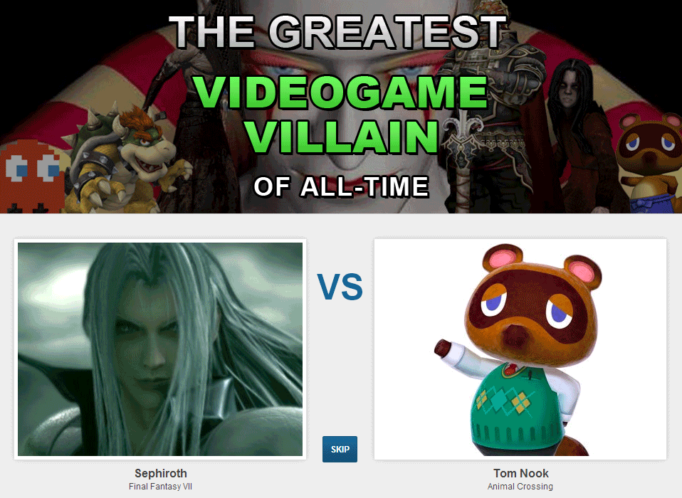 dorkly:  The Greatest Videogame Villains of All-Time We need your votes to determine