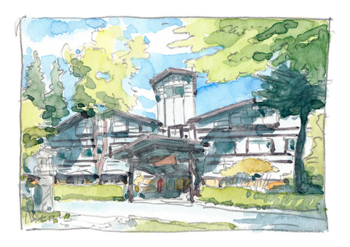I finally got to painting an illustration based on our trip to Kanazawa last year to visit the famou