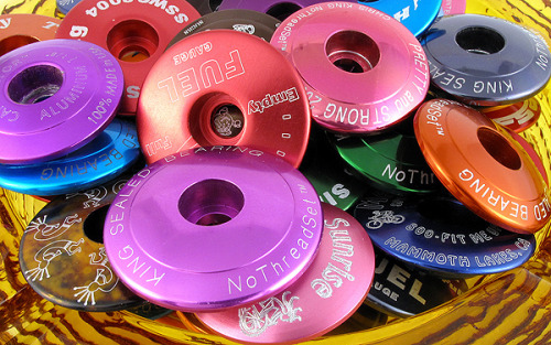 mostlybikes:  headset caps on Flickr.