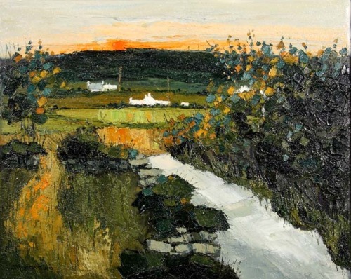 Wilf Roberts (1941 - 2016) - Sunset Bodafon. Oil on canvas.