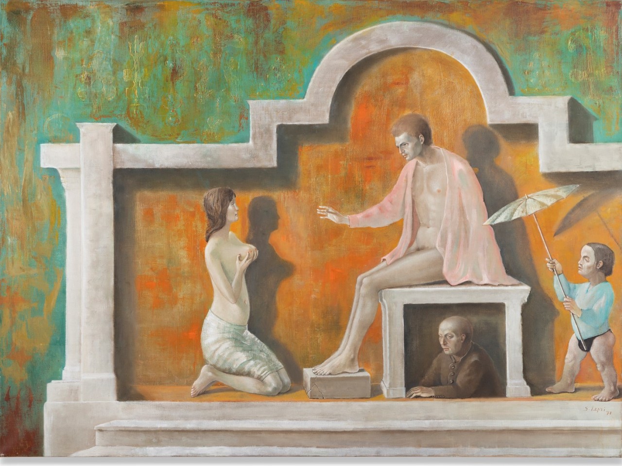 Stanislao Lèpri (1905-1980) — The Offer [oil on canvas, 1971]