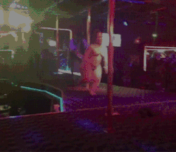 Being a stripper must have their days smh shame lls. I dont know if her timing her was and he didnt know she was going to jump at him or he just didnt wanna catch her lol