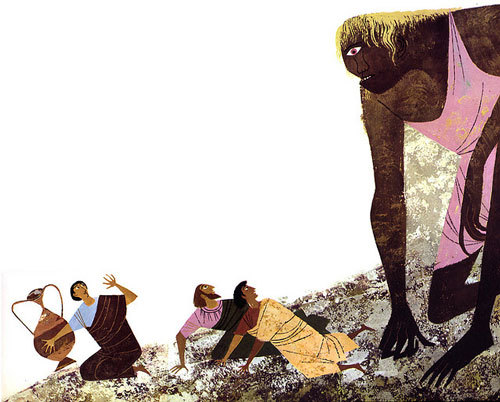 stephaniasum:Alice and Martin Provensen’s illustrations for the Iliad and Odyssey:  A Giant Golden b